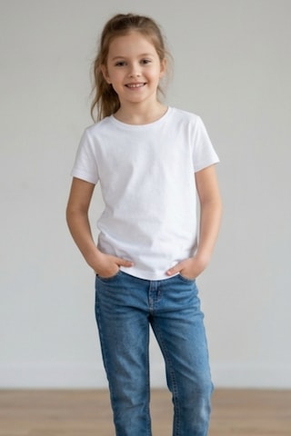 Kiagu Beyaz Kısa Kol Basic T-shirt- Terletmeyen Esnek Kumaş Pamuklu Mevsimlik Beyaz Kısakol Kız Çocuk Tsort Beyaz