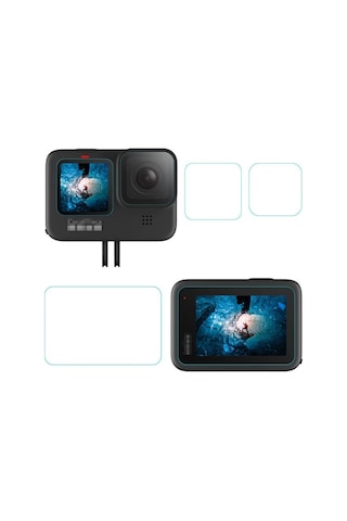 Oem Marka Gopro 9/10/ 11/ İçin 3'lü Lcd Lens Ekran Koruyucu Siyah