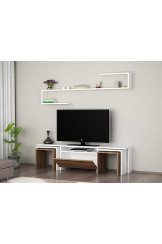 Dekorister Ege Tv Ünitesi Beyaz-Ceviz