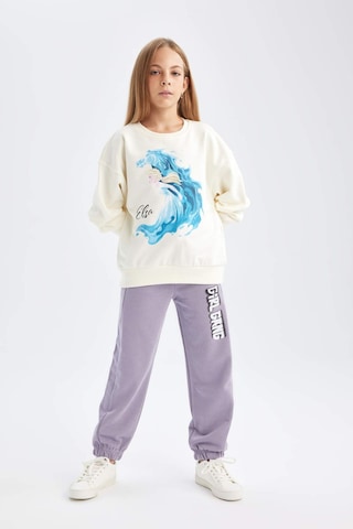 DeFacto Kız Çocuk Ekru Frozen Relax Fit Bisiklet Yaka Sweatshirt D1119A824AUER99 Ekru