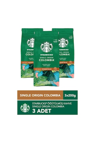 Starbucks Single Origin Colombia Öğütülmüş Kahve 3x200g Çekirdek Kahve