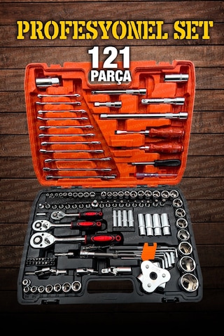 Moonshop 121 Parça Lokma Takımı 1/2-1/4-3/8 Choromo Çelik.