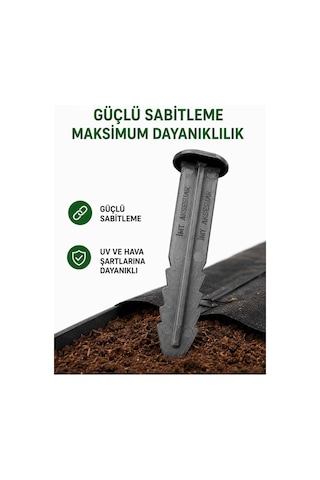 Çim Ayırıcı Ve Jüt Bezi Kazığı 50 Adet Çim Sınırlayıcı Zemin Sabitleme Çivisi Siyah