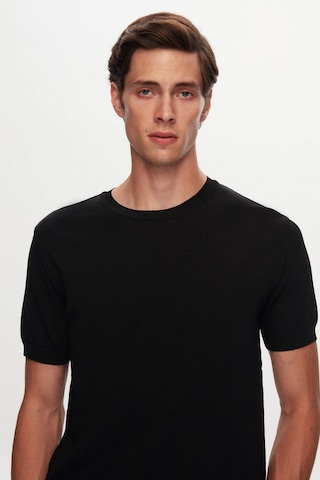 Twn Slim Fit Siyah Düz Örgü T-shirt 5ef060638904m 001