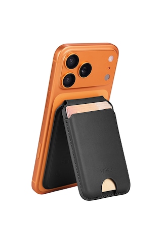 Wiwu Mw-007p Magnetik Standlı Kartlık Kablosuz Şarj Findmy Ve Find Hub Özellikli Mag Wallet Siyah