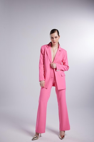 Holly Lolly Vatklı Cepli Panky Blazer Ceket Pembe