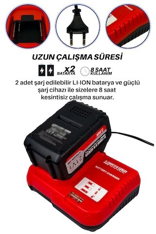 kimmer plus 21 v Çift Akülü Çelik Şanzıman Dal Budama Testeresi ve Makası