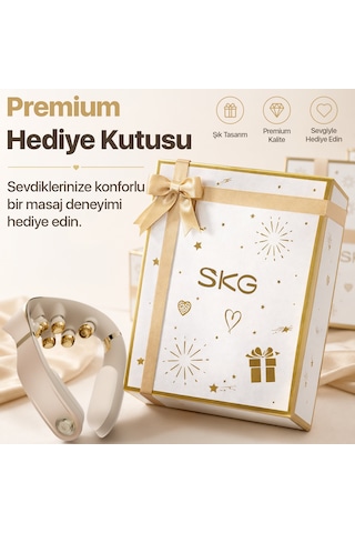 Skg G7 Pro Fold Hediye Kutulu Premium Gold Seri Tens-ems Boyun Masajı Mobil App Isı Terapisi Altın