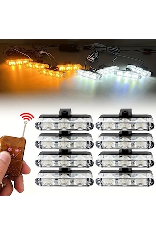 Motion003 4ü 1 Arada Sarı Beyaz 24 Led Ultra Parlak Ağ Izgarası Işığı 12v Jeep Kamyon A