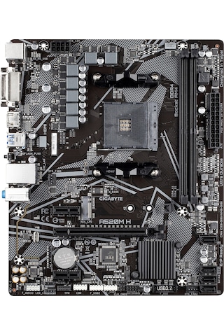Gigabyte A520M-H AMD A520 5000 MHz (OC) DDR4 Soket AM4 mATX Anakart