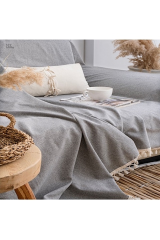 Dnc Home Tekstil Gri Antrasit Keten Koltuk Örtüsü 170 X 220 Antrasit - Gri