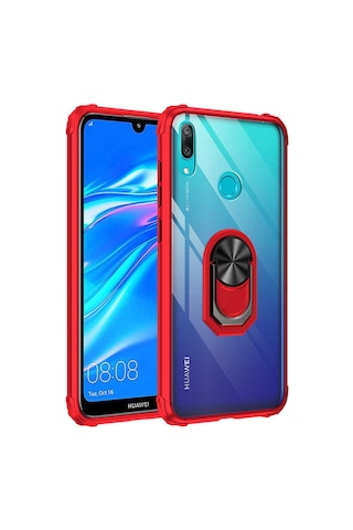 Huawei Y7 Prime 2019 Tam Korumali Yüzüklü Renkli Kenarli Manyetik 544177310