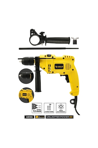 Assur ASR206-02-01 500W 13MM Elektrikli Matkap Sarı