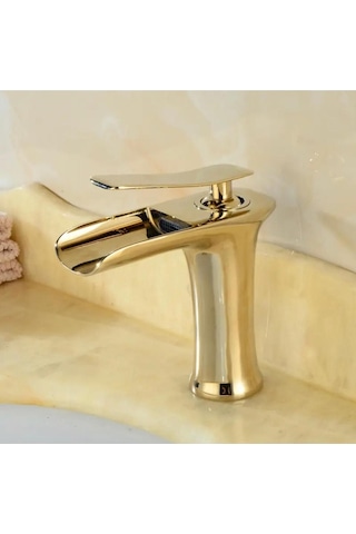 Boheme Fleko Şelale Lavabo Bataryası Altın Gold