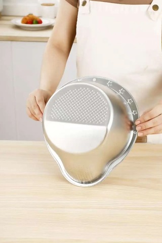 Çok Amaçlı Pirinç Meyve Makarna Sebze Süzgeci Paslanmaz Çelik Süzgeç Gümüş Gümüş