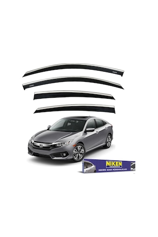 Niken Honda Civic Fc5 Uyumlu Cam Rüzgarlığı Kromlu 2016+ Niken
