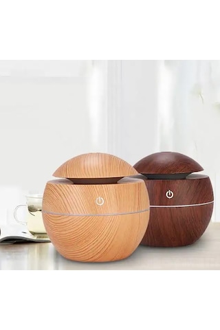 Geeksen Masaüstü Ahşap Desenli Mini Ultrasonik Nemlendirici Aromaterapi Ve Renkli Led Gece Lambası Usb İle Çalışır