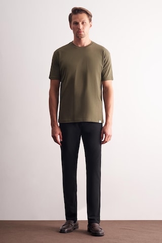Haki Bisiklet Yaka Kısa Kol Slim Fit Pamuklu Basic Tişört 1011255106 Haki