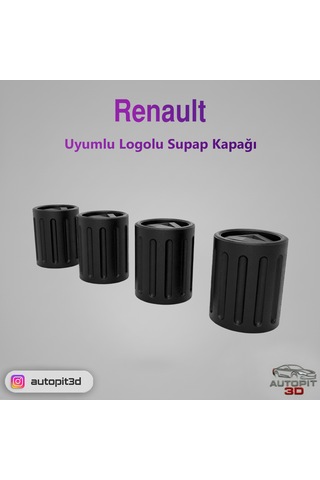 Renault Logolu Subap Kapağı 4 Lü Set