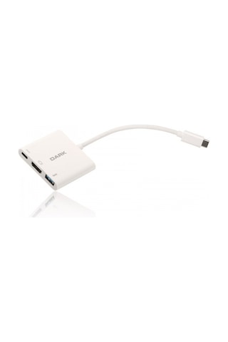 Dark Dk Ac U31X32 Type C HDMI Usb 3 0 Çevirici Adaptör Beyaz