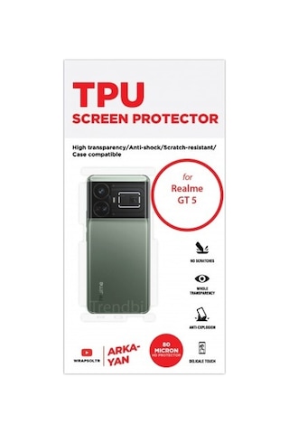 Realme Gt5 Arka Ve Yan Koruyucu Tpu Film