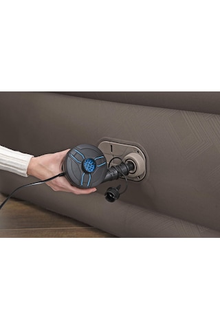 Bestway 69145 Fortech Yorgan Yüzeyli Çift Kişilik Dahili Pompalı Şişme Yatak 2.03m X 1.52m X 51cm Kahverengi