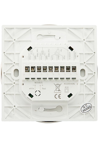 Yifomall Beyaz Dairesel Dokunmatik Ekranlı Klima Kontrol Paneli - İki Borulu Fan Koilyası Termostatı Enerji Tasarrufu, 0.5 C Hassasiyet