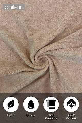 2'li El Ve Yüz Havlusu Seti - 50x80 - 30x50 Cm, %100 Pamuk, Spa Ve Otel Havlusu Bej