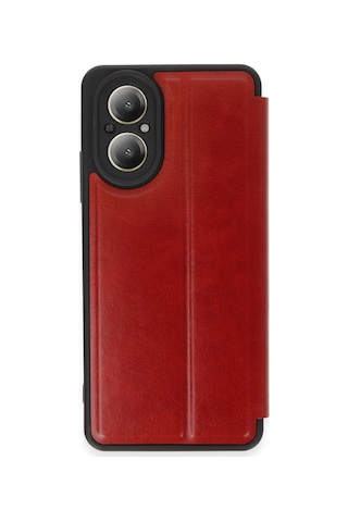 Realme 12 Lite Kılıf Flip Cover - Kırmızı -