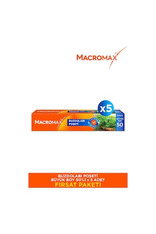 Buzdolabı Poşeti Büyük Boy - 50 Li Paket X5