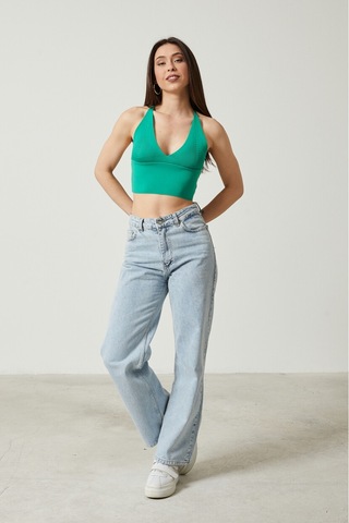 Twenty3 Kadın Super Crop Sırt Detaylı Triko Büstiyer Bluz 001