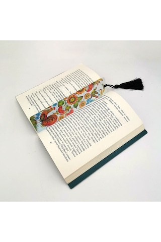 Horozlu Desen Baskılı, Püsküllü Kitap Ayracı Hediyelik Bookmark,ayraç-120