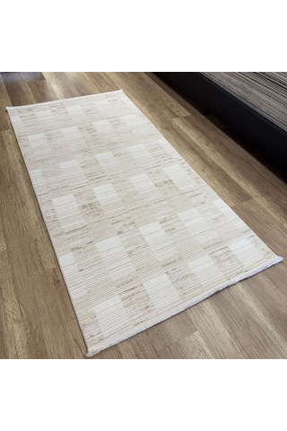 Hoom Rugs Decor 1136 Vizon Yün Tuşeli Pamuk Taban Halı Vizon