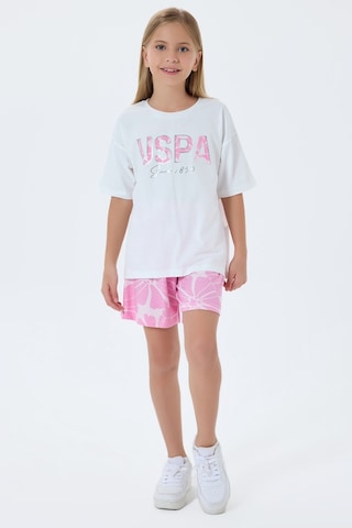 U.s. Polo Assn. Kız Çocuk Pembe Şort Takım Pembe