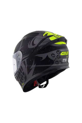 Gıvı 50.x Bones Kask Mat Sıyah Neon Sarı