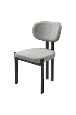 Roma Sandalye - Mense Gri Kumaş - Metal İskelet - Mutfak Sandalyesi - Salon Sandalyesi 2 Adet Gri