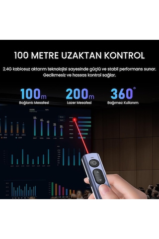 Lexroo Kırmızı Lazer Presenter Kablosuz Sunum Kumandası
