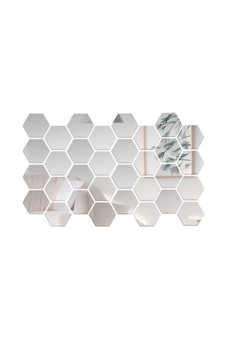 Monyee 32 Adet Akrilik Altıgen Ayna Duvar Sticker, Dıy Ev Dekorasyon, Çocuk Odası/yatak Odası/banyo Uygun, Gümüş, 8x7x4cm, Kolay Kurulum Gümüş