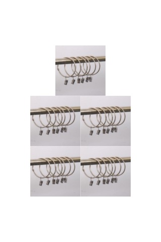 1/2/3/5 12 Adet Perde Halkası Kancası Klipsli Gözlü Taşınabilir Gümüş 30mm 3'lü Set Diğer