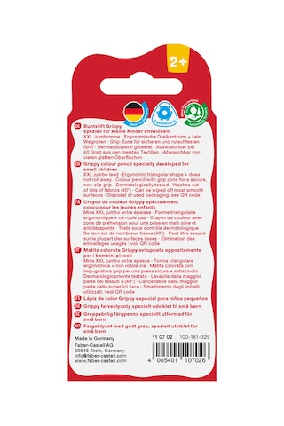 Grippy Boya Kalemi, 4'lü,ergonomik Üçgen Tasarım,suda Çözünür,jumbo Mineli Çok Renkli