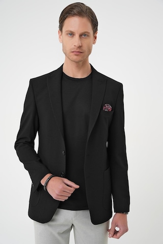 Efor Slim Fit Mono Yaka Torba Cep Çift Yırtmaçlı Casual Siyah Ceket C 711 Siyah