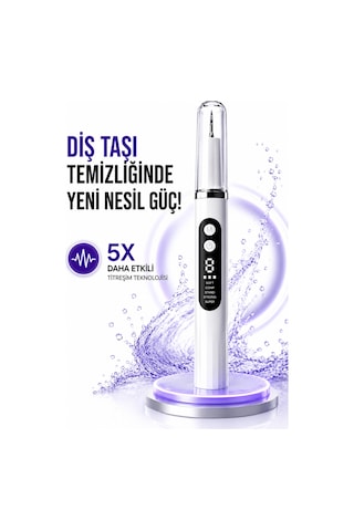 Diş Etitemizleme 500mah Bataryalı, 5x Temizleme Modlu Ultrasonik Akıllı Diş Temizleme Cihazı