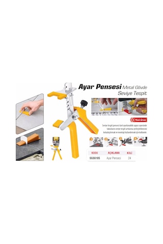 Seramik-Granit Ayar Pensesi Metal Sgs6185