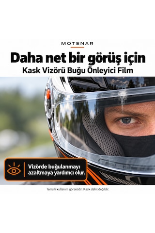 Motenar Motosiklet Kask Vizörü Buğu Önleyici Şeffaf Film Pinlock 1 Adet
