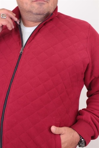 Moc Grande Mocgrande Büyük Beden Fermuarlı Hırka Diamond 23281 Bordo-Bordo
