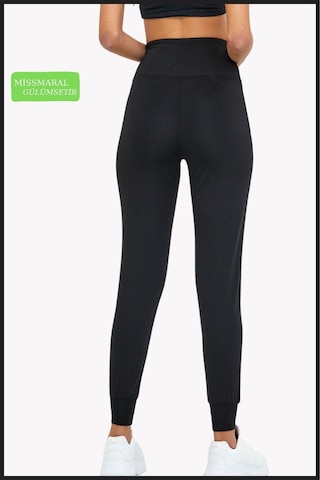 Kadın Eşofman Alt Siyah Curve Jogger Dalgıç Kumaş Yüksek Bel Çift Cepli Joggers 1061 Siyah