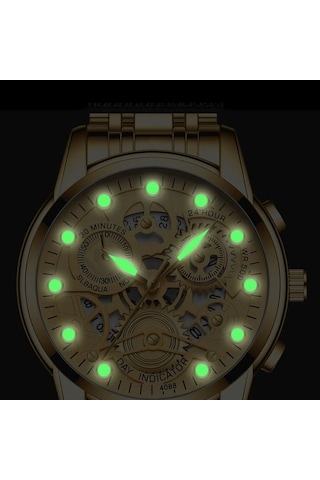 Novahub Fngeen 4088 Erkekler İçi Boş Kuvars Saat, Öğrenci Su Geçirmez, Altın Siyah, Çok Renkli Yüzey Çok Renkli