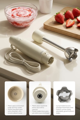 Fressi FR-HB271 1500 W Paslanmaz Çelik Bıçaklı Turbo El Blender