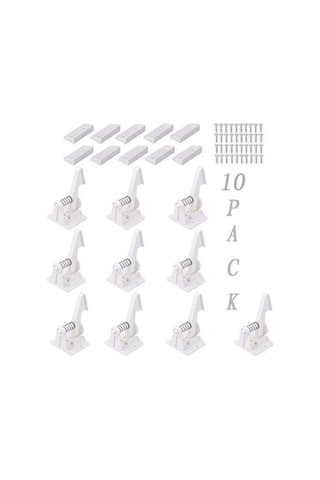 Moveevo 10 Adet Beyaz Çocuk Güvenliği Dolap Kilitleri - Kolay Kurulumlu Yaylı Kilitler İle Dolap Ve Çekmeceleri Çocuk Dostu Hale Getirin Beyaz