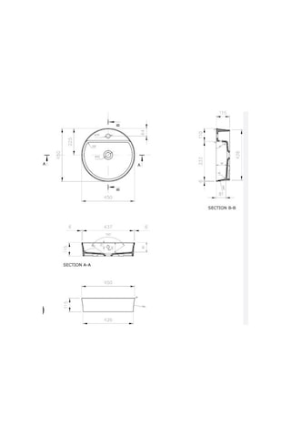 Bocchi Sottile Slim Çanak Lavabo 45 Cm Parlak Beyaz 1599-061-0126 Parlak Beyaz